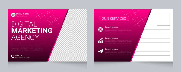 Digital marketing agency colorful postcard template design