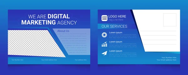 Digital marketing agency colorful postcard template design