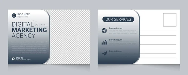 Digital marketing agency colorful postcard template design