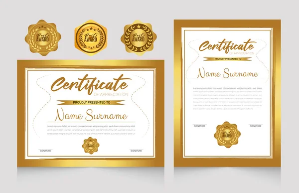 Elegant Certificate Template with best award badge set design