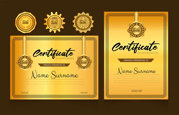 Elegant Certificate Template with best award badge set design