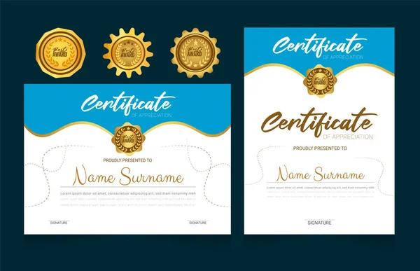 Elegant Certificate Template with best award badge set design