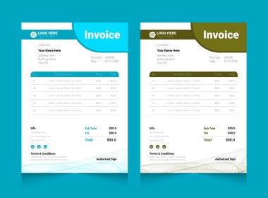 Elegant color invoice template design