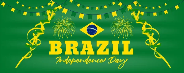 Brazil Independence day background  with Brazil flag-waving design illustration