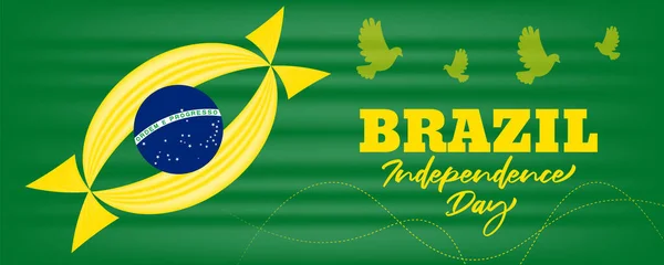Brazil Independence day background  with Brazil flag-waving design illustration