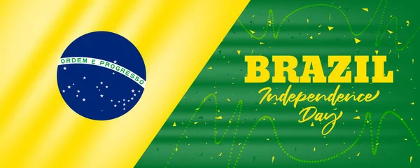 Brazil Independence day background  with Brazil flag-waving design illustration