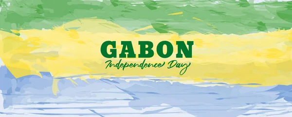 Gabon Independence day watercolor background design