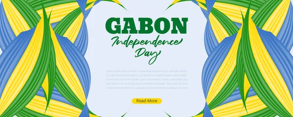 Gabon Independence day with flag-waving 3d background design