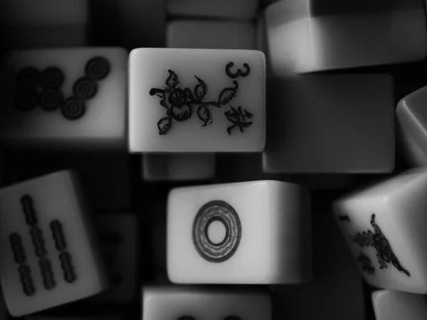 Wirrwarr Von Mahjong Fliesen — Stockfoto
