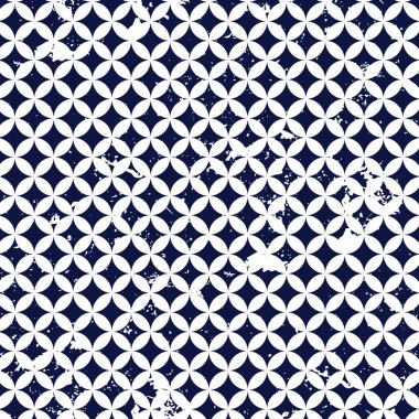 Üstüste binen dairelerin ve grunge etkisinin geometrik ve pürüzsüz deseni. Soyut mavi ve beyaz geometrik vektör dokusu. Vektör illüstrasyonu.