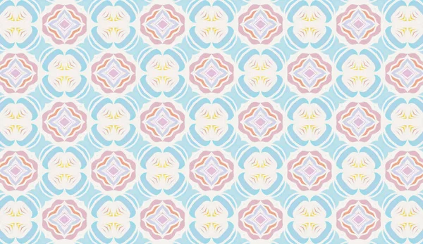 Mavi, pembe, kırmızı geometrik şekilli doğulu geleneksel dikişsiz Fas deseni. Görüntü.