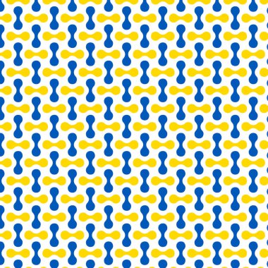 Ukrayna 'nın ulusal bayrak renklerinde çift katmanlı baloncuk deseni. Beyaz arka plan. Soyut vatanseverlik tasarımı. Görüntü.