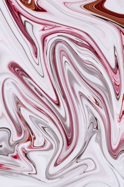 Mermer tekniğinde güzel pembe ve beyaz sıvı deseni. Soyut akışkan arka plan. Duvar Kağıdı.