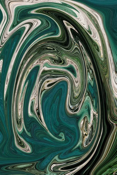 Green Blue Black Turquoise Liquid Texture Abstract Marbled Creative Background — Stock Photo, Image