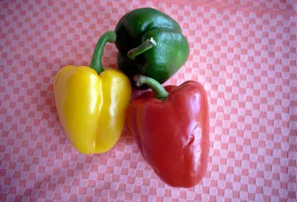 Peppers Red Yellow Green Orange Background — стоковое фото