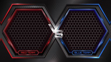 Modern logolu gerçekçi 3D ekranlı pankarta karşı savaş. Karanlık Savaşa Karşı. MMA konsepti - Dövüş gecesi, MMA, boks, güreş, Tayland boksu.