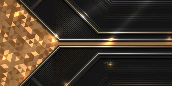 Luxury Award Background Golden Shiny Lines Triangular Pattern — Image vectorielle