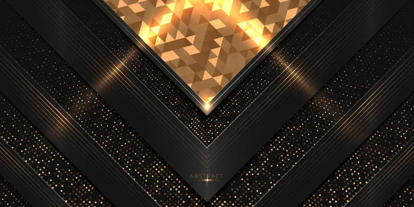 Luxury Award Background Golden Shiny Triangular Pattern Glitters — Archivo Imágenes Vectoriales