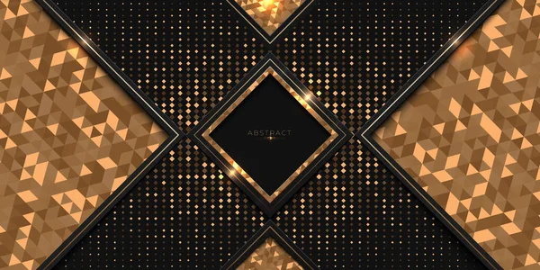 Luxury Award Background Golden Shiny Triangular Pattern Glitters — Image vectorielle