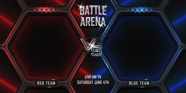 Fighting Battle Arena Horizontal Background Editable Realistic Text Effect Mma — Vector de stock