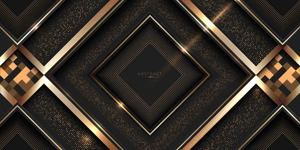 Luxury Black Gold Award Background Golden Square Halftones — Image vectorielle
