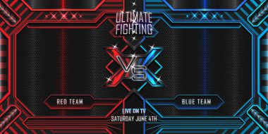 Muay Thai ve Boks dövüş afiş tasarımı gerçekçi 3 boyutlu metalik spor arka planı