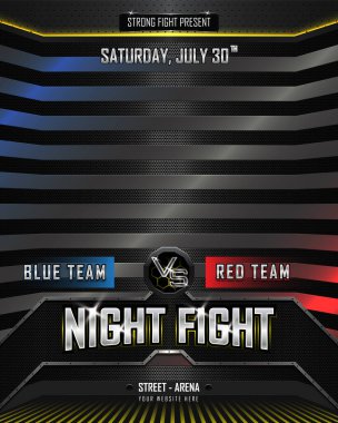 Muay Thai ve Boks dövüş poster tasarımı gerçekçi 3d metalik dikey spor arka planı