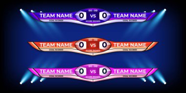 Skor Tablosu Futbol ve Futbol İçin Grafik ve Alt Üçüncü Şablon