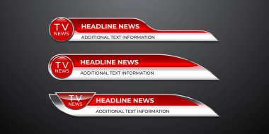 Yayın haberleri televizyon, video ve medya kanalı için düşük üçüncü modern afiş şablonu