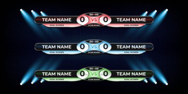 Skor Tablosu Futbol ve Futbol İçin Grafik ve Alt Üçüncü Şablon