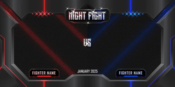 Realistic Night Fight Poster Modern Metallic Logo Mma Concept Fight — Vector de stock