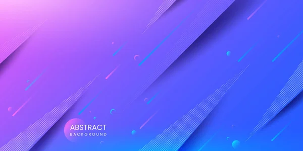 Minimal Geometric Abstract Blue Purple Background Dynamic Shapes Composition — Stock Vector