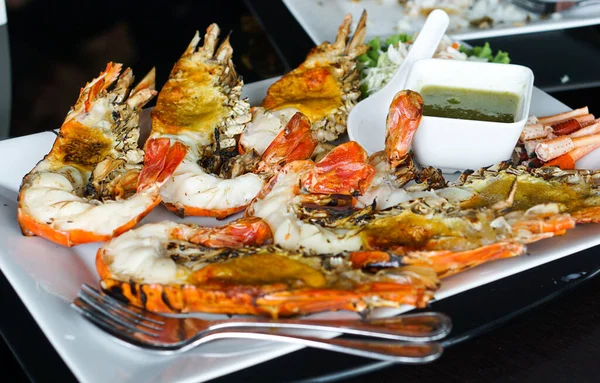 Izgara karides, Tayland deniz yemeği.