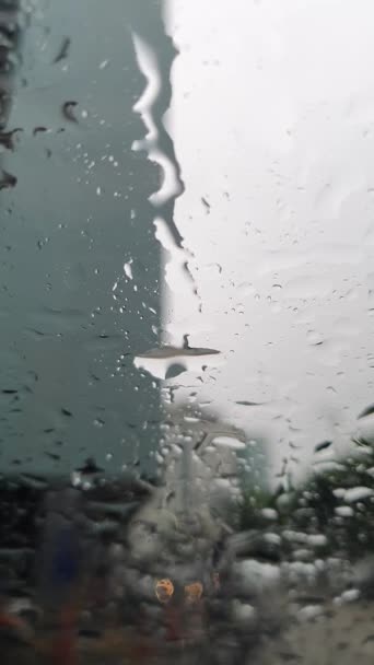 Rain Drop Mirror Focus Foreground — Stock Video