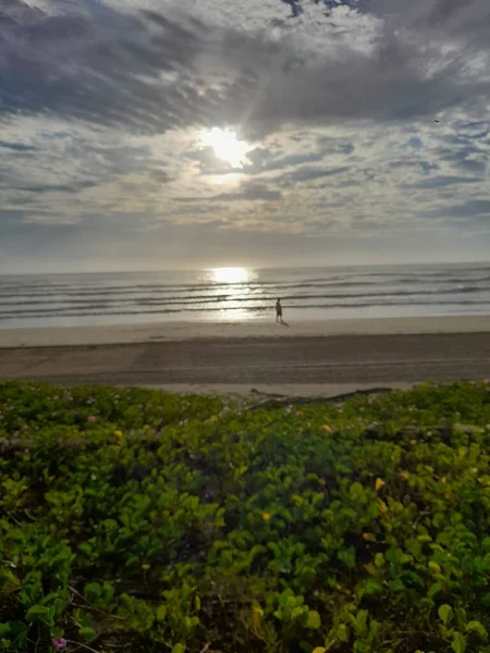 Beau Paysage Plage Mer Avec Une Vue Haut — Photo