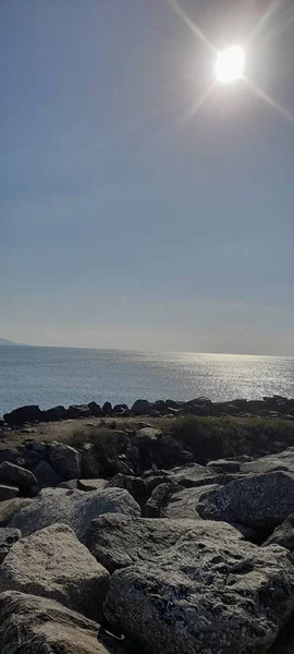 Hermoso Atardecer Sobre Mar —  Fotos de Stock