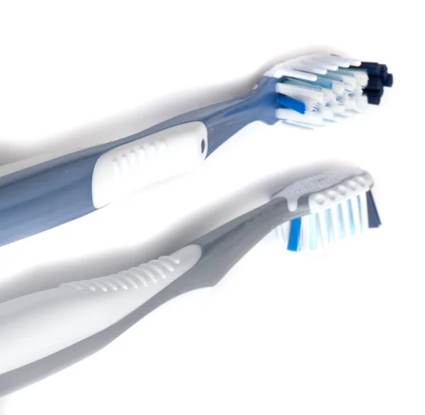 White Plastic Toothbrush Closeup Isolated White — Stock Photo, Image