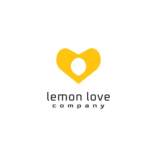 Lemon Love Negatywna Przestrzeń — Wektor stockowy