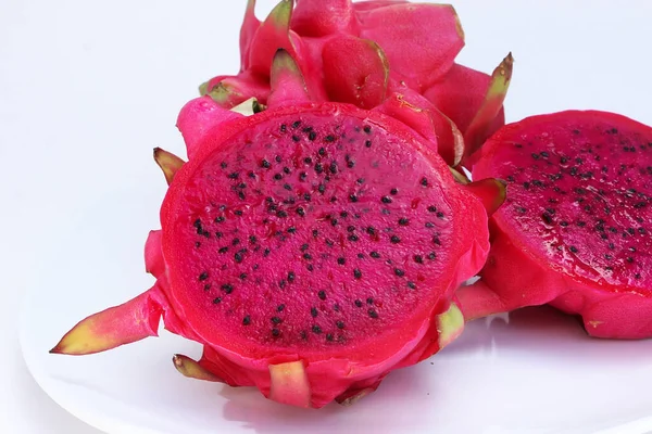 Dragon Fruit Λευκό Φόντο — Φωτογραφία Αρχείου