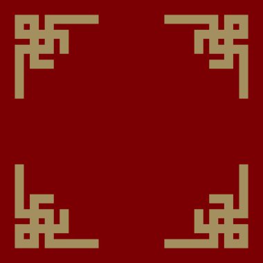 Altın rengi olan Çin tarzı sınır vektörü