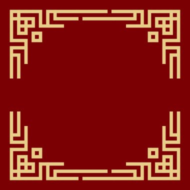 Altın rengi olan Çin tarzı sınır vektörü