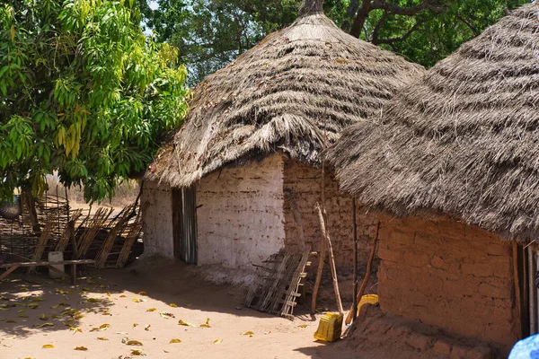 Традиционная Африканская Хижина Гамбии — стоковое фото