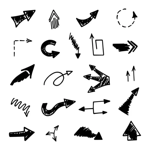 Conjunto Vectorial Flechas Dibujadas Mano Elementos Para Presentación — Archivo Imágenes Vectoriales