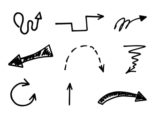 手绘箭头的矢量集 表述要点 — 图库矢量图片