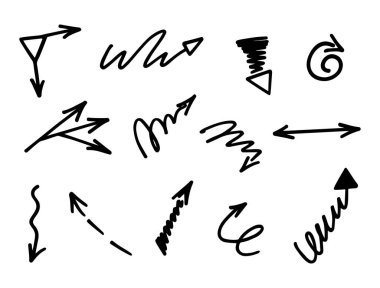 Elle çizilmiş oklar, sunum için elementler