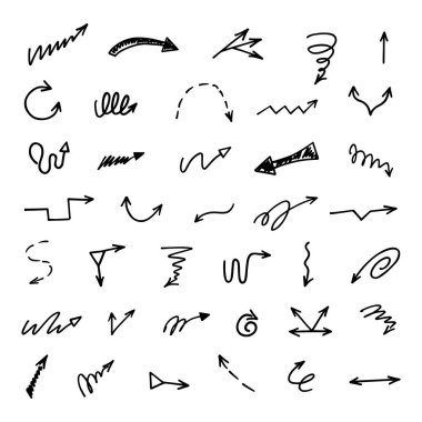 Elle çizilmiş oklar, sunum için elementler