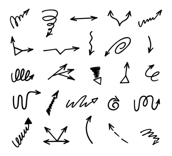 手描き矢印のベクトルセット プレゼンテーションのための要素 — ストックベクタ