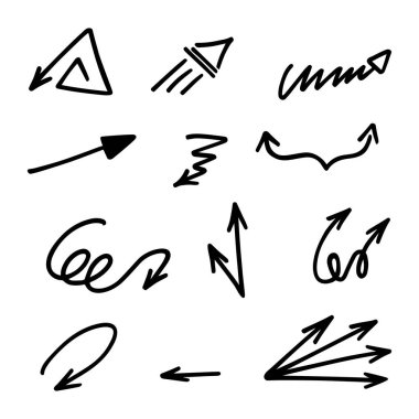 Elle çizilmiş oklar, sunum için elementler