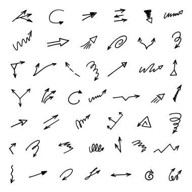 Elle çizilmiş oklar, sunum için elementler