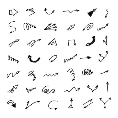 Elle çizilmiş oklar, sunum için elementler